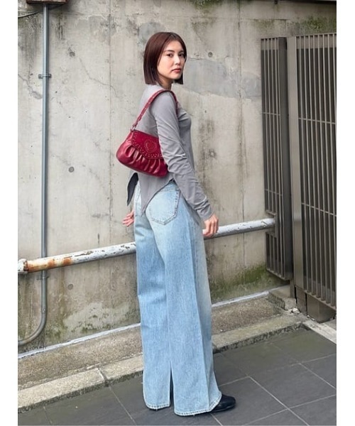 LAGUA GEM(ラグアジェム)の「SIDE DESIGN トップス(Tシャツ/カットソー・レディース・グレー/ホワイト/ブラック・FREE)」の22枚目の写真