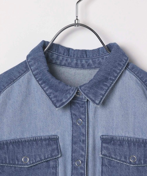 LEPSIM（レプシィム）の「【KIDS】切り替えデニムシャツ　283659（シャツ/ブラウス・キッズ・ブルー・140/120）」の3枚目の写真