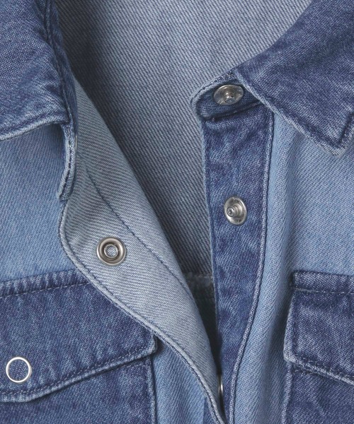 LEPSIM（レプシィム）の「【KIDS】切り替えデニムシャツ　283659（シャツ/ブラウス・キッズ・ブルー・140/120）」の7枚目の写真