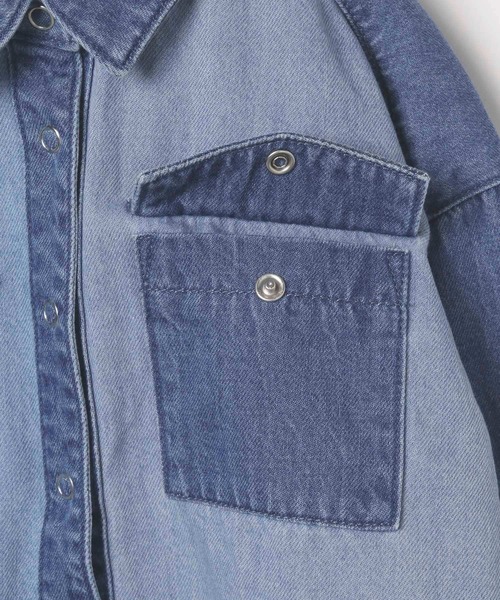 LEPSIM（レプシィム）の「【KIDS】切り替えデニムシャツ　283659（シャツ/ブラウス・キッズ・ブルー・140/120）」の8枚目の写真