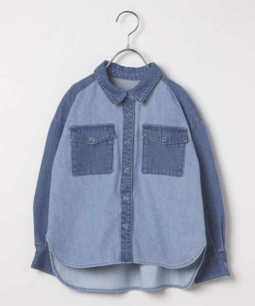 LEPSIM（レプシィム）の「【KIDS】切り替えデニムシャツ　283659（シャツ/ブラウス・キッズ・ブルー・140/120）」の16枚目の写真