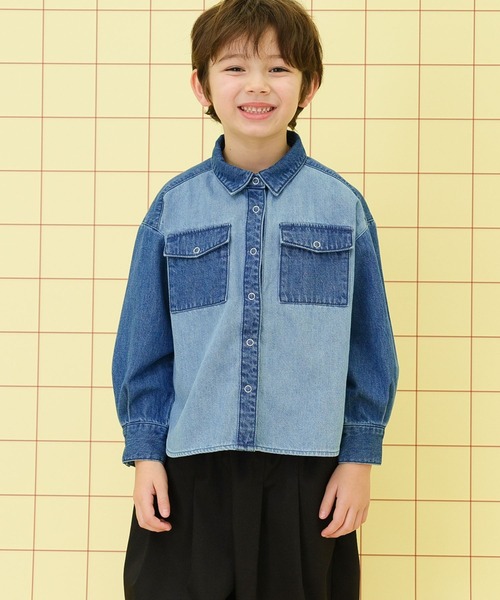 LEPSIM（レプシィム）の「【KIDS】切り替えデニムシャツ　283659（シャツ/ブラウス・キッズ・ブルー・140/120）」の11枚目の写真