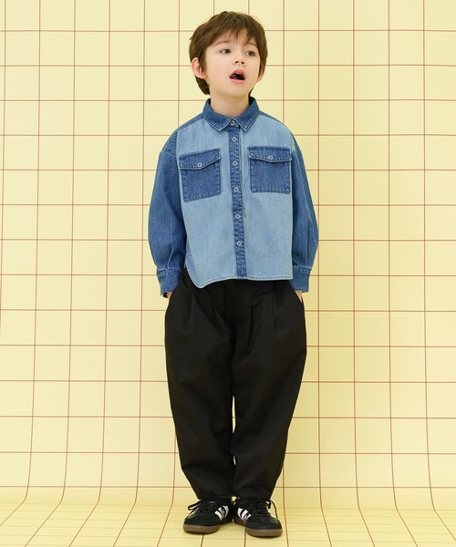 LEPSIM（レプシィム）の「【KIDS】切り替えデニムシャツ　283659（シャツ/ブラウス・キッズ・ブルー・140/120）」の14枚目の写真