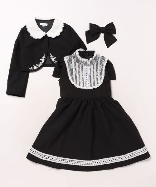 Catherine Cottage(キャサリンコテージ)の「アリス刺繍ボレロマルグレーテワンピーススーツ(スーツセット・キッズ・ブラック・130/120/110)」の5枚目の写真