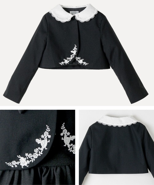 Catherine Cottage(キャサリンコテージ)の「アリス刺繍ボレロマルグレーテワンピーススーツ(スーツセット・キッズ・ブラック・130/120/110)」の7枚目の写真