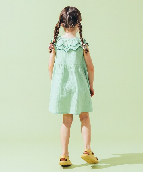 こども ビームス（コドモビームス）の「襟フリル ダブルガーゼ ワンピース 2025SS（90～140cm）（ワンピース・キッズ・ケリーグリーン/イエロー系その他3・140/130/120/110/100/90）」の9枚目の写真