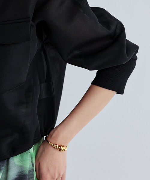 GALLEST(ギャレスト)の「シアーダンボールブルゾン(ブルゾン・レディース・ブラック/ホワイト・38)」の6枚目の写真