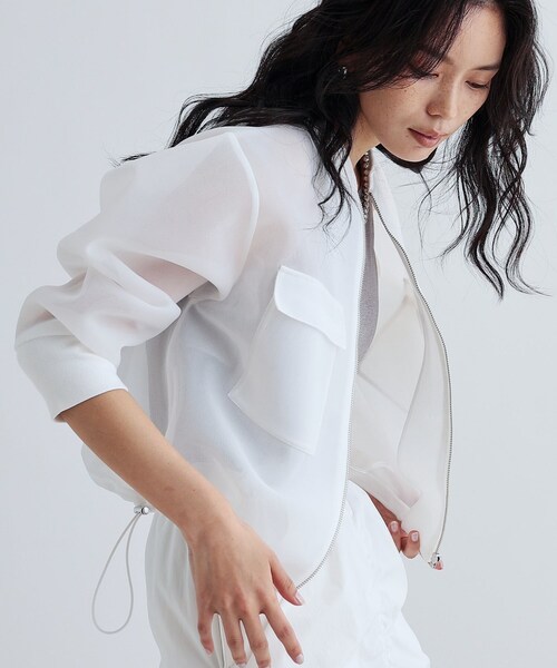 GALLEST(ギャレスト)の「シアーダンボールブルゾン(ブルゾン・レディース・ブラック/ホワイト・38)」の11枚目の写真