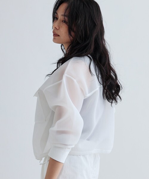 GALLEST(ギャレスト)の「シアーダンボールブルゾン(ブルゾン・レディース・ブラック/ホワイト・38)」の12枚目の写真