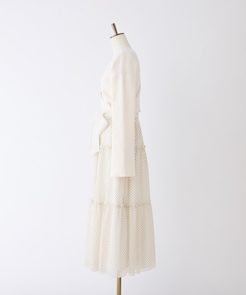 one after another NICE CLAUP(ワンアフターアナザーナイスクラップ)の「カシュクールセットキャミワンピース(ワンピース・レディース・イエロー/オフホワイト/杢グレー/ネイビー・FREE)」の6枚目の写真