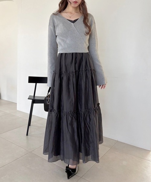 ワンピース サマードレス キャミワンピ カシュクール 韓国 L2071 キャミワンピース ワンピース ドレス 重ね着 春 夏 レディース