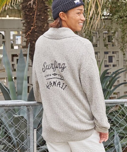 Kahiko（カヒコ）の「【Kahiko】SURF＆Palms マカペパMEN'Sカーディガン（カーディガン/ボレロ・メンズ・ホワイト/ブラック/ブラウン/ベージュ・FREE）」の2枚目の写真