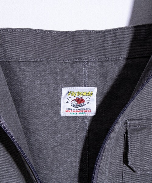 FREDY MAC(フレディーマック)の「【FREDYMAC/フレディマック】ピグメントツイル オーバーオール(サロペット/オーバーオール・メンズ・ブルー/チャコールグレー/ベージュ・S/M)」の10枚目の写真