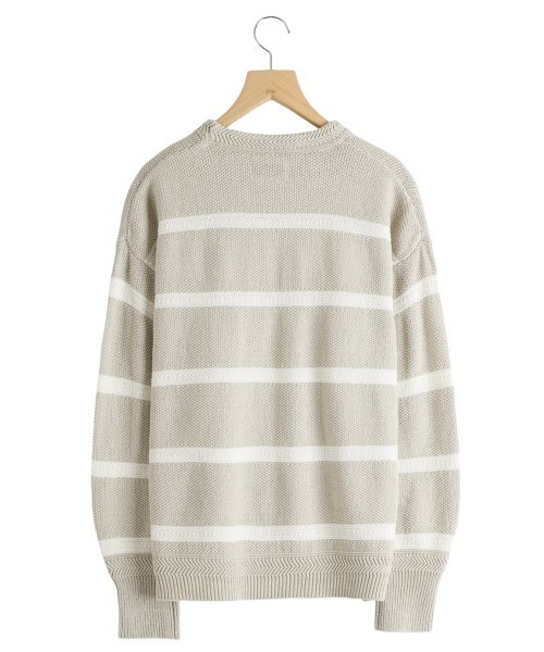 BALLAST ARK（バラストアーク）の「BALLAST ARK / バラストアーク：COTTON LINEN BORDER KANOKO L/S KNIT：BA11-K001[AST]（ニット/セーター・メンズ・ブラック系その他/ベージュ系その他・L/M）」の17枚目の写真