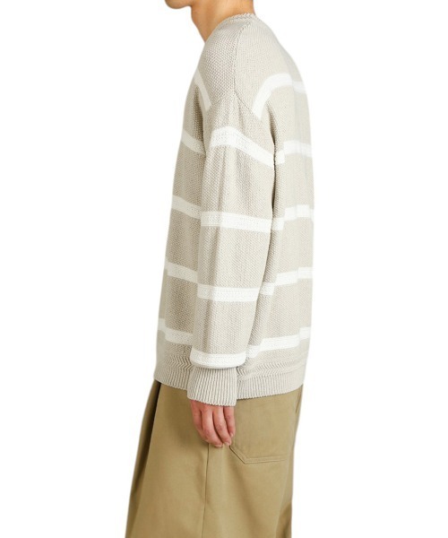 BALLAST ARK（バラストアーク）の「BALLAST ARK / バラストアーク：COTTON LINEN BORDER KANOKO L/S KNIT：BA11-K001[AST]（ニット/セーター・メンズ・ブラック系その他/ベージュ系その他・L/M）」の22枚目の写真