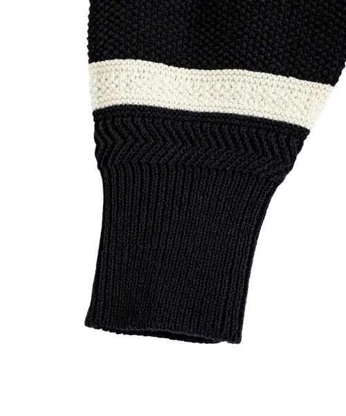 BALLAST ARK（バラストアーク）の「BALLAST ARK / バラストアーク：COTTON LINEN BORDER KANOKO L/S KNIT：BA11-K001[AST]（ニット/セーター・メンズ・ブラック系その他/ベージュ系その他・L/M）」の5枚目の写真