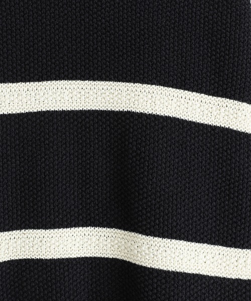 BALLAST ARK（バラストアーク）の「BALLAST ARK / バラストアーク：COTTON LINEN BORDER KANOKO L/S KNIT：BA11-K001[AST]（ニット/セーター・メンズ・ブラック系その他/ベージュ系その他・L/M）」の6枚目の写真