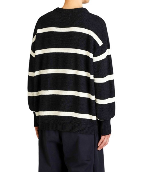 BALLAST ARK（バラストアーク）の「BALLAST ARK / バラストアーク：COTTON LINEN BORDER KANOKO L/S KNIT：BA11-K001[AST]（ニット/セーター・メンズ・ブラック系その他/ベージュ系その他・L/M）」の10枚目の写真