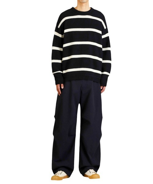 BALLAST ARK（バラストアーク）の「BALLAST ARK / バラストアーク：COTTON LINEN BORDER KANOKO L/S KNIT：BA11-K001[AST]（ニット/セーター・メンズ・ブラック系その他/ベージュ系その他・L/M）」の11枚目の写真