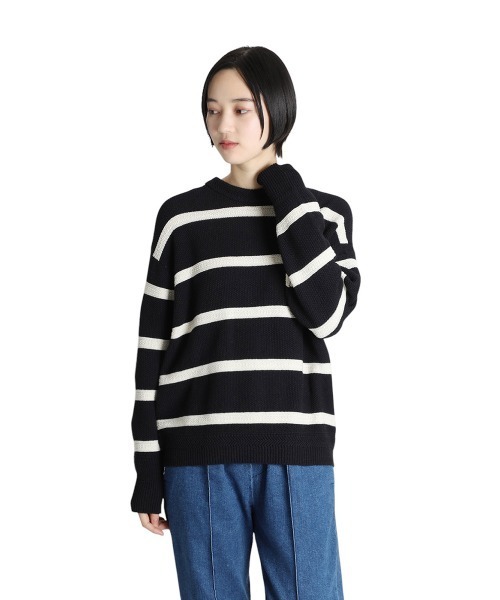 BALLAST ARK（バラストアーク）の「BALLAST ARK / バラストアーク：COTTON LINEN BORDER KANOKO L/S KNIT：BA11-K001[AST]（ニット/セーター・メンズ・ブラック系その他/ベージュ系その他・L/M）」の12枚目の写真