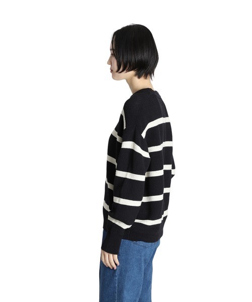 BALLAST ARK（バラストアーク）の「BALLAST ARK / バラストアーク：COTTON LINEN BORDER KANOKO L/S KNIT：BA11-K001[AST]（ニット/セーター・メンズ・ブラック系その他/ベージュ系その他・L/M）」の13枚目の写真