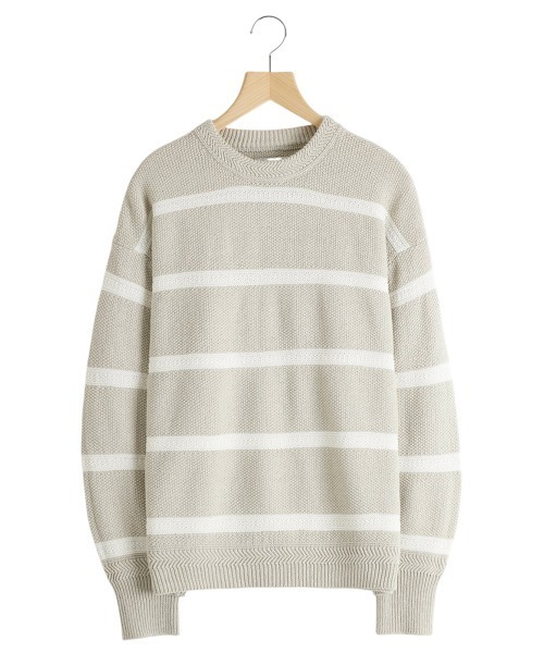 BALLAST ARK（バラストアーク）の「BALLAST ARK / バラストアーク：COTTON LINEN BORDER KANOKO L/S KNIT：BA11-K001[AST]（ニット/セーター・メンズ・ブラック系その他/ベージュ系その他・L/M）」の16枚目の写真