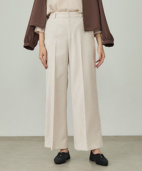 INDIVI（インディヴィ）の「【こなれSETUP／ストライプ柄】リネンライクワイドパンツ（その他パンツ・レディース・チャコール/ネイビー/ナチュラル/ライトグレー系3/アイボリー系2・03/05/12/13/15 /36/38/40）」の4枚目の写真