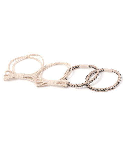 LAKOLE(ラコレ)の「編み込みリボンヘアゴム4点セット / 291520(ヘアゴム・レディース・ブラック/ベージュ/ブラウン系その他・FREE)」の1枚目の写真