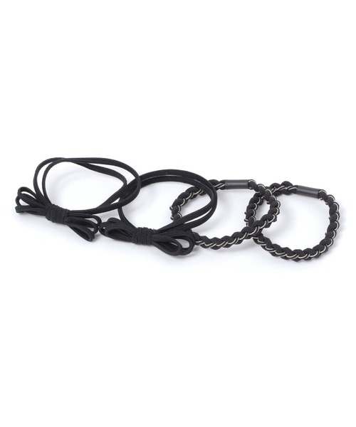 LAKOLE(ラコレ)の「編み込みリボンヘアゴム4点セット / 291520(ヘアゴム・レディース・ブラック/ベージュ/ブラウン系その他・FREE)」の2枚目の写真