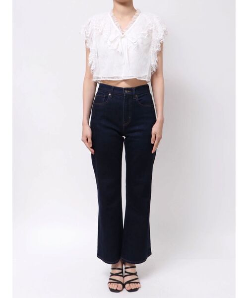 MERCURYDUO(マーキュリーデュオ)の「レースクロップドブラウス(シャツ/ブラウス・レディース・ライトブルー/ブラック/オフホワイト・FREE)」の7枚目の写真