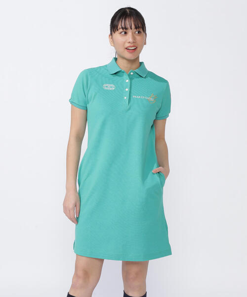 パーリーゲイツ ポロワンピース コットンカノコ半袖ポロワンピース