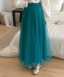 2ly2（トゥーリートゥー）の「ふんわり軽やか♪エアリーなチュールロングスカート（スカート）」