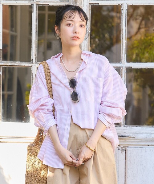 FREAK'S STORE（フリークスストア）の「インド ボイルベーシック長袖シャツ（シャツ/ブラウス・レディース・ピンク系その他/チャコールグレー/ターコイズブルー/その他/オフホワイト・ﾌﾘ-）」の4枚目の写真