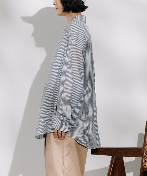FREAK'S STORE（フリークスストア）の「インド ボイルベーシック長袖シャツ（シャツ/ブラウス・レディース・ピンク系その他/チャコールグレー/ターコイズブルー/その他/オフホワイト・ﾌﾘ-）」の8枚目の写真