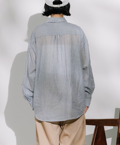 FREAK'S STORE（フリークスストア）の「インド ボイルベーシック長袖シャツ（シャツ/ブラウス・レディース・ピンク系その他/チャコールグレー/ターコイズブルー/その他/オフホワイト・ﾌﾘ-）」の9枚目の写真