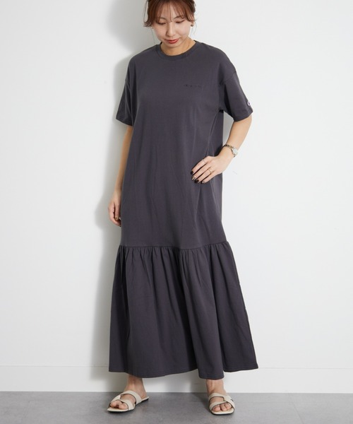 Champion(チャンピオン)の「<champion/UNDOVE>【UVカット/吸水速乾/ストレッチ/接触冷感/ゆったりワンピ/ギャザーワンピ/チャンピオン/スポーティーウェア/カジュアル/シンプル】ギャザーワンピース(ワンピース・レディース・ネイビー/グリーン/ブラック・MEDIUM/LARGE/X-LARGE)」の13枚目の写真