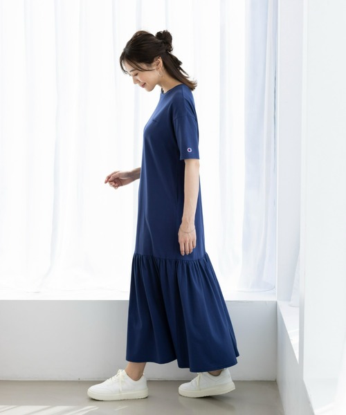 Champion(チャンピオン)の「<champion/UNDOVE>【UVカット/吸水速乾/ストレッチ/接触冷感/ゆったりワンピ/ギャザーワンピ/チャンピオン/スポーティーウェア/カジュアル/シンプル】ギャザーワンピース(ワンピース・レディース・ネイビー/グリーン/ブラック・MEDIUM/LARGE/X-LARGE)」の15枚目の写真