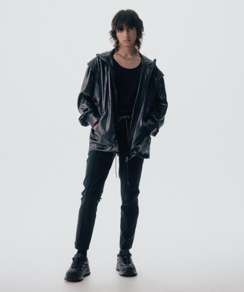 Maison ULA(メゾンウラ)の「Maison ULA/メゾン ウラ/レザーライクブルゾン(ブルゾン・メンズ・ブラック/アイボリー・2/1)」の17枚目の写真