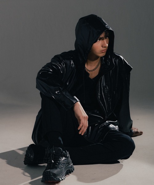 ROYAL FLASH（ロイヤルフラッシュ）の「Maison ULA/メゾン ウラ/レザーライクブルゾン（ブルゾン・メンズ・ブラック/アイボリー・2/1）」の12枚目の写真