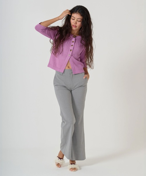 TINA:JOJUN(ティーナジョジュン)の「ストライプ フレアスラックス TINA:JOJUN(スラックス・レディース・ライトグレー/ダークグレー・S/M)」の3枚目の写真