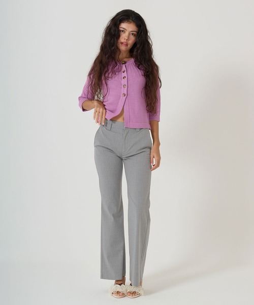 TINA:JOJUN(ティーナジョジュン)の「ストライプ フレアスラックス TINA:JOJUN(スラックス・レディース・ライトグレー/ダークグレー・S/M)」の5枚目の写真