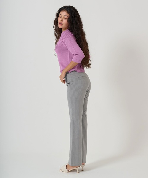 TINA:JOJUN(ティーナジョジュン)の「ストライプ フレアスラックス TINA:JOJUN(スラックス・レディース・ライトグレー/ダークグレー・S/M)」の7枚目の写真