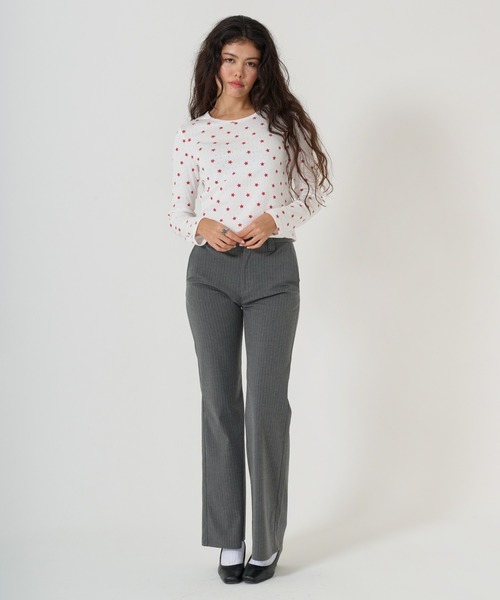 TINA:JOJUN(ティーナジョジュン)の「ストライプ フレアスラックス TINA:JOJUN(スラックス・レディース・ライトグレー/ダークグレー・S/M)」の13枚目の写真