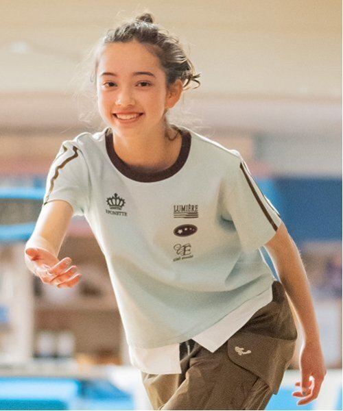 pom ponette junior(ポンポネットジュニア)の「ヘムシャツレイヤードライクTシャツ(Tシャツ/カットソー・キッズ・ブラック/ブルーグリーン・M:150cm/LL(165cm)/L:160cm/S:140cm)」の3枚目の写真