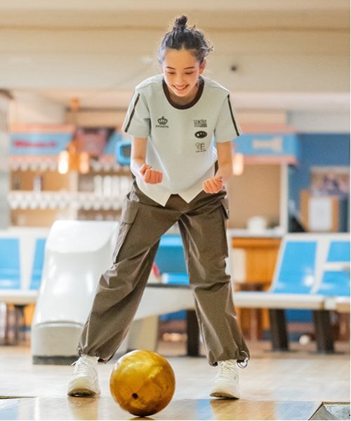 pom ponette junior(ポンポネットジュニア)の「ヘムシャツレイヤードライクTシャツ(Tシャツ/カットソー・キッズ・ブラック/ブルーグリーン・M:150cm/LL(165cm)/L:160cm/S:140cm)」の6枚目の写真