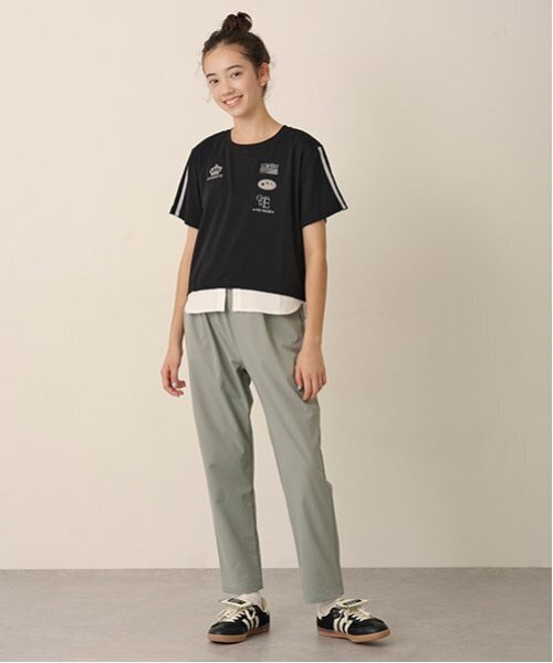 pom ponette junior(ポンポネットジュニア)の「ヘムシャツレイヤードライクTシャツ(Tシャツ/カットソー・キッズ・ブラック/ブルーグリーン・M:150cm/LL(165cm)/L:160cm/S:140cm)」の9枚目の写真