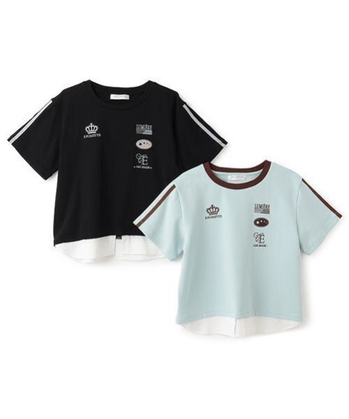 pom ponette junior(ポンポネットジュニア)の「ヘムシャツレイヤードライクTシャツ(Tシャツ/カットソー・キッズ・ブラック/ブルーグリーン・M:150cm/LL(165cm)/L:160cm/S:140cm)」の10枚目の写真
