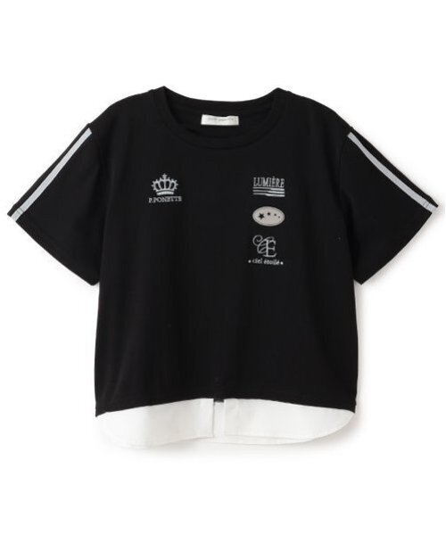 pom ponette junior(ポンポネットジュニア)の「ヘムシャツレイヤードライクTシャツ(Tシャツ/カットソー・キッズ・ブラック/ブルーグリーン・M:150cm/LL(165cm)/L:160cm/S:140cm)」の12枚目の写真