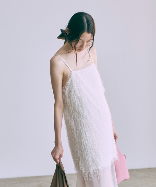EN NEUME(エンノイム)の「Fringe Tunic Camisole Dress(ワンピース・レディース・アイボリー/ブラック・FREE)」の1枚目の写真