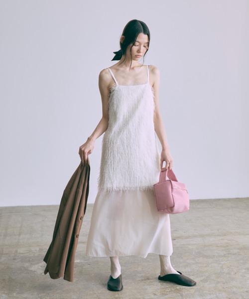 EN NEUME(エンノイム)の「Fringe Tunic Camisole Dress(ワンピース・レディース・アイボリー/ブラック・FREE)」の13枚目の写真